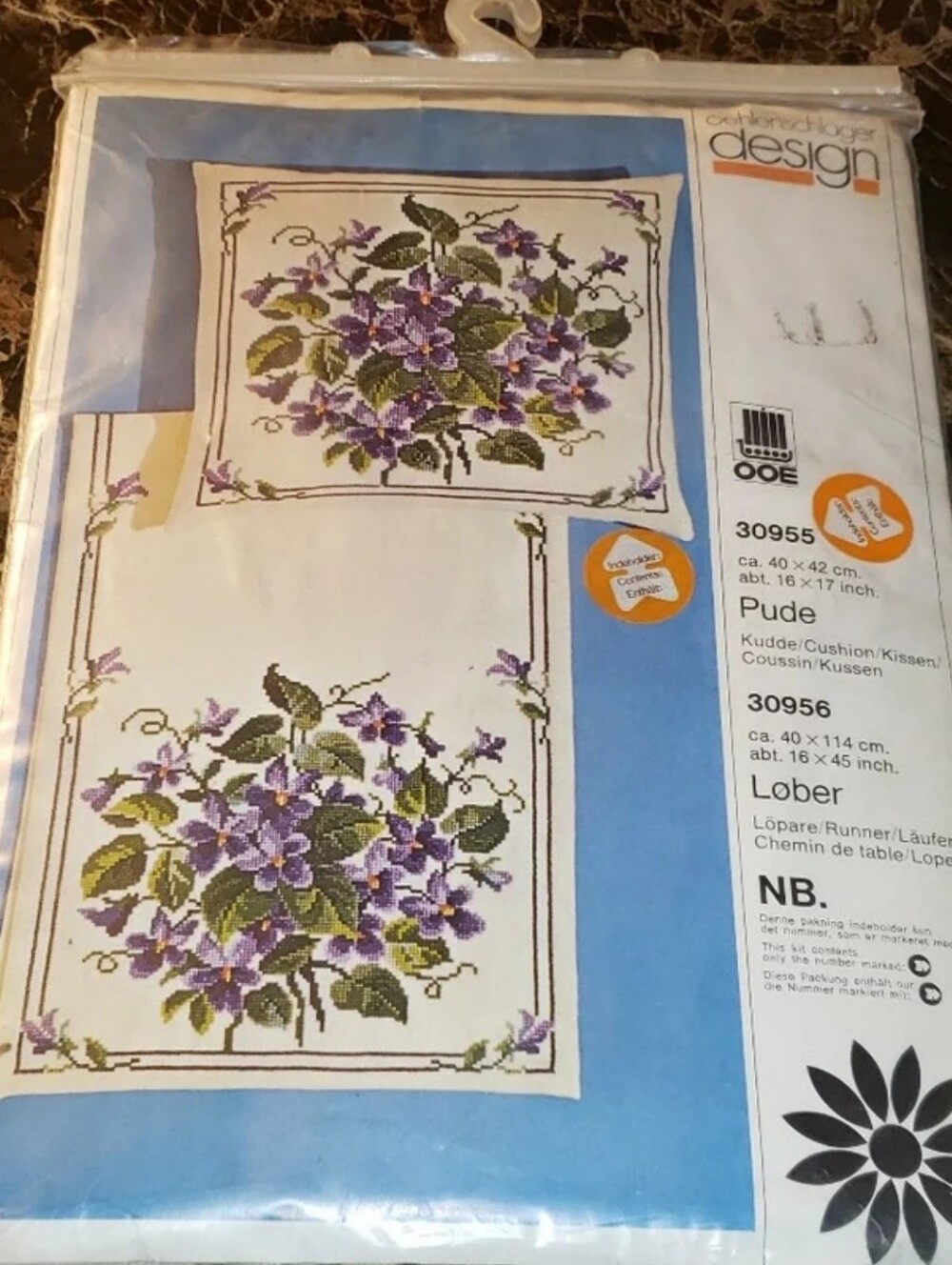 Vintage Oehlenschlager Design 30955 Floral Throw Pillow Case/Cushion Kit